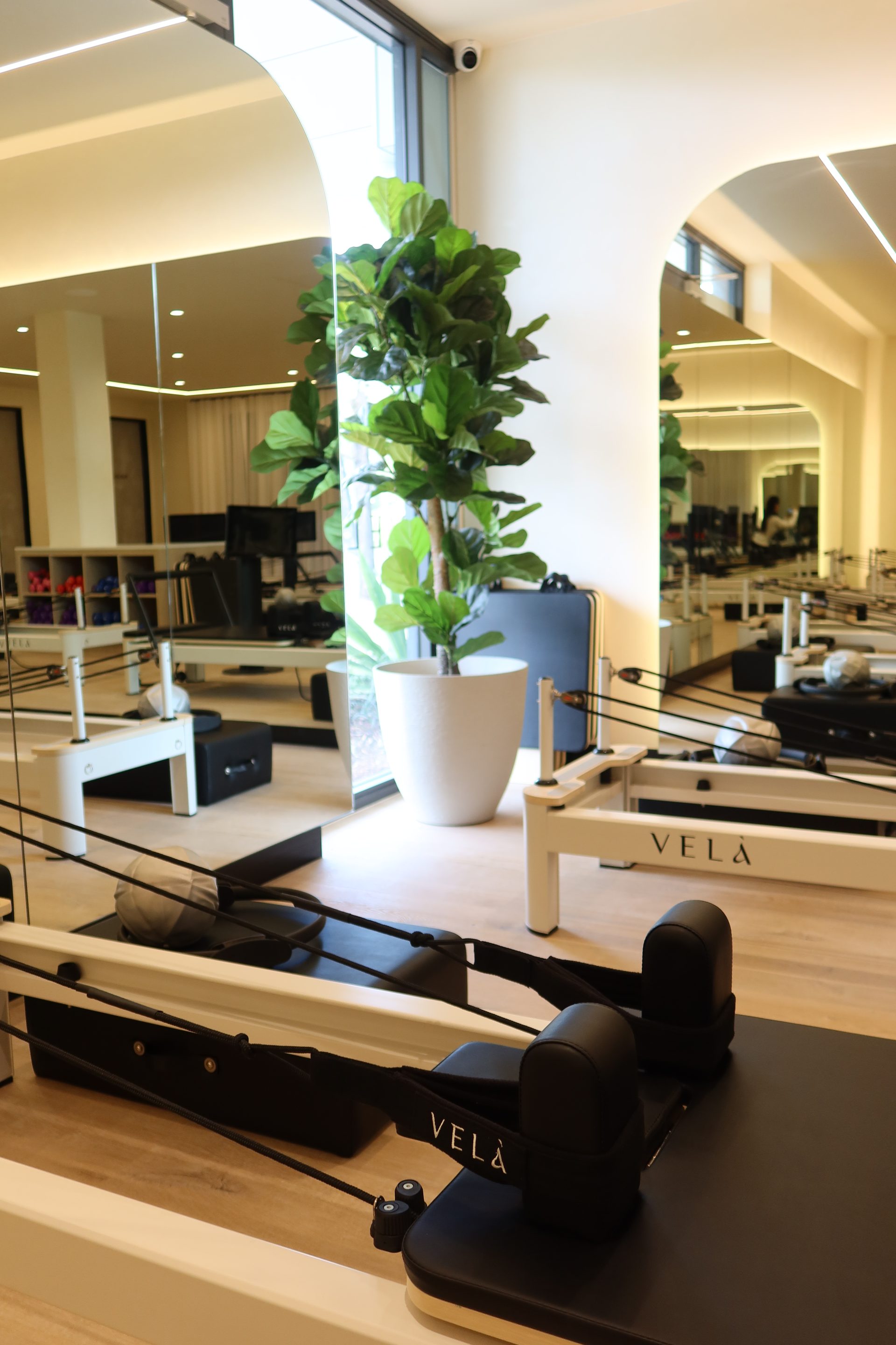 Reformer Pilates equipment detail at Studio Velà, Sunshine Coast